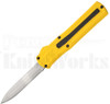 AKC F-20 D/A Satin Dagger OTF Automatic Knife Yellow l For Sale