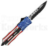 Delta Force Punisher US Flag OTF Automatic Knife l Two-Tone Serr