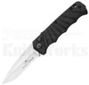 Delta Force Automatic Knife Black Aluminum l Satin Serrated l For Sale