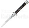 SKM 9" Italian Stiletto Bayonet Automatic Knife Dark Horn l For Sale