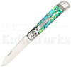 Milano 8" Lever Lock Automatic Knife Abalone l For Sale