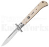Italian Style 11" Roma Swinguard Ivory Automatic Knife l For Sale
