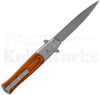 Milano 9" Stiletto Wood Automatic Knife l Satin Blade