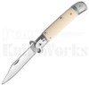 Milano 8" Leverlock Shell Puller Automatic Knife Ivory l For Sale