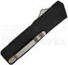 Lightning Black OTF Automatic Knife l Satin Clip Point Serrated