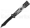 Striker Balisong Butterfly Knife Black Widow l Black Tanto Blade l For Sale