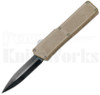 Lightning Tan OTF Automatic Knife l Black Dagger l For Sale