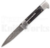 Samir Ahmad 9" Dark Horn Stiletto Automatic Knife l Damascus l For Sale