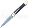 Samir Ahmad 11" Buffalo Horn Stiletto Automatic Knife l Damascus l For Sale