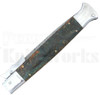 Samir Ahmad 13" Blue Acrylic Swinguard Automatic Knife l Damascus