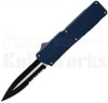 Lightning Blue D/A OTF Automatic Two-Tone Serr Double Edge Knife l For Sale