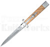 Samir Ahmad 13" Olivewood Stiletto Automatic Knife l Damascus l For Sale