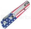 Delta Force Automatic Knife United States Flag l 1.97" Bead Blast