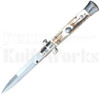 Armando Beltrame 7.75" Stag Stiletto Bayonet Automatic Knife l For Sale Armando Beltrame 7.75" Stag Stiletto Bayonet Automatic Knife l For Sale