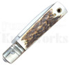 AKC Italy 6" Slimline Stag Horn Leverlock Automatic Knife