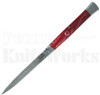 Samir Ahmad 13" Red Pearlex Stiletto Automatic Knife l Damascus l For Sale