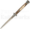 Frank B. 11" Stag Horn Stiletto Automatic Bayonet Blade Knife l For Sale