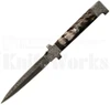 Samir Ahmad 11" Buffalo Horn Stiletto Automatic Knife l Engraved l For Sale