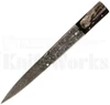 Samir Ahmad 9" Buffalo Horn Leverlock Automatic Knife l Damascus l For Sale