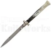 Frank B. 11" Brazilian Horn Fantail Stiletto Automatic Knife l For Sale