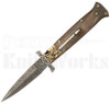 Samir Ahmad 9" Rams Horn Swinguard Automatic Knife l Damascus l For Sale