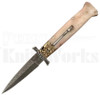 Samir Ahmad 9" Camel Bone Swinguard Automatic Knife l Damascus l For Sale