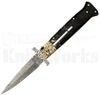 Samir Ahmad 9" Buffalo Horn Swinguard Automatic Knife l Damascus l For Sale