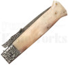 Samir Ahmad 9" Camel Bone Swinguard Automatic Knife l Damascus