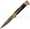 Samir Ahmad 9" Buffalo Horn Leverlock Automatic Knife l for sale