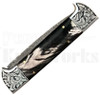 Samir Ahmad 9" Buffalo Horn Leverlock Automatic Knife l Damascus