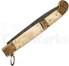 Samir Ahmad 13" Sicilian Ring Pull Camel Bone Automatic Knife l Damascus