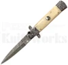 Samir Ahmad 9" Camel Bone Stiletto Automatic Knife l Flat Guard l For Sale