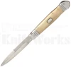Samir Ahmad 11" Camel Bone Stiletto Automatic Knife l For Sale