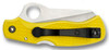 Spyderco Saver Salt Yellow Serrated Lockback Knife - Closed