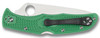 Spyderco Delica Green Flat Ground Lockback Knife - Closed