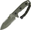 Microtech Crosshair Green Serrated Double Edge Knife