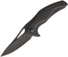 Brous Blades Exo Black Ti Linerlock Flipper Knife (Acid Stonewash)