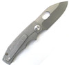 Medford Knife & Tool 187RMP Coyote Frame Lock Flipper Knife (Grey PVD) - Lock Side 