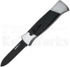 AKC 777 Black Finger Automatic Knife Brushed l Black Flat Blade