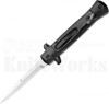 Italian 9" Black Marble Stiletto OTF Automatic Knife Black Hardware