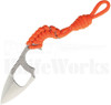 WildSteer Krill Finger Hole Fixed Blade Neck Knife Orange