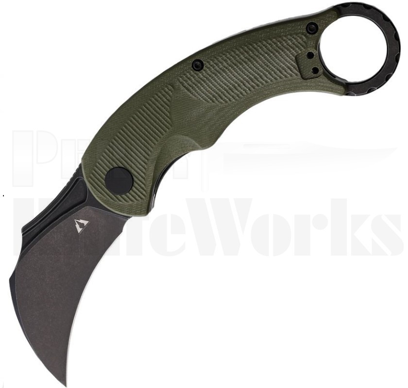 CMB Made Knives Falcon Linerlock Green G-10 l Black Blade