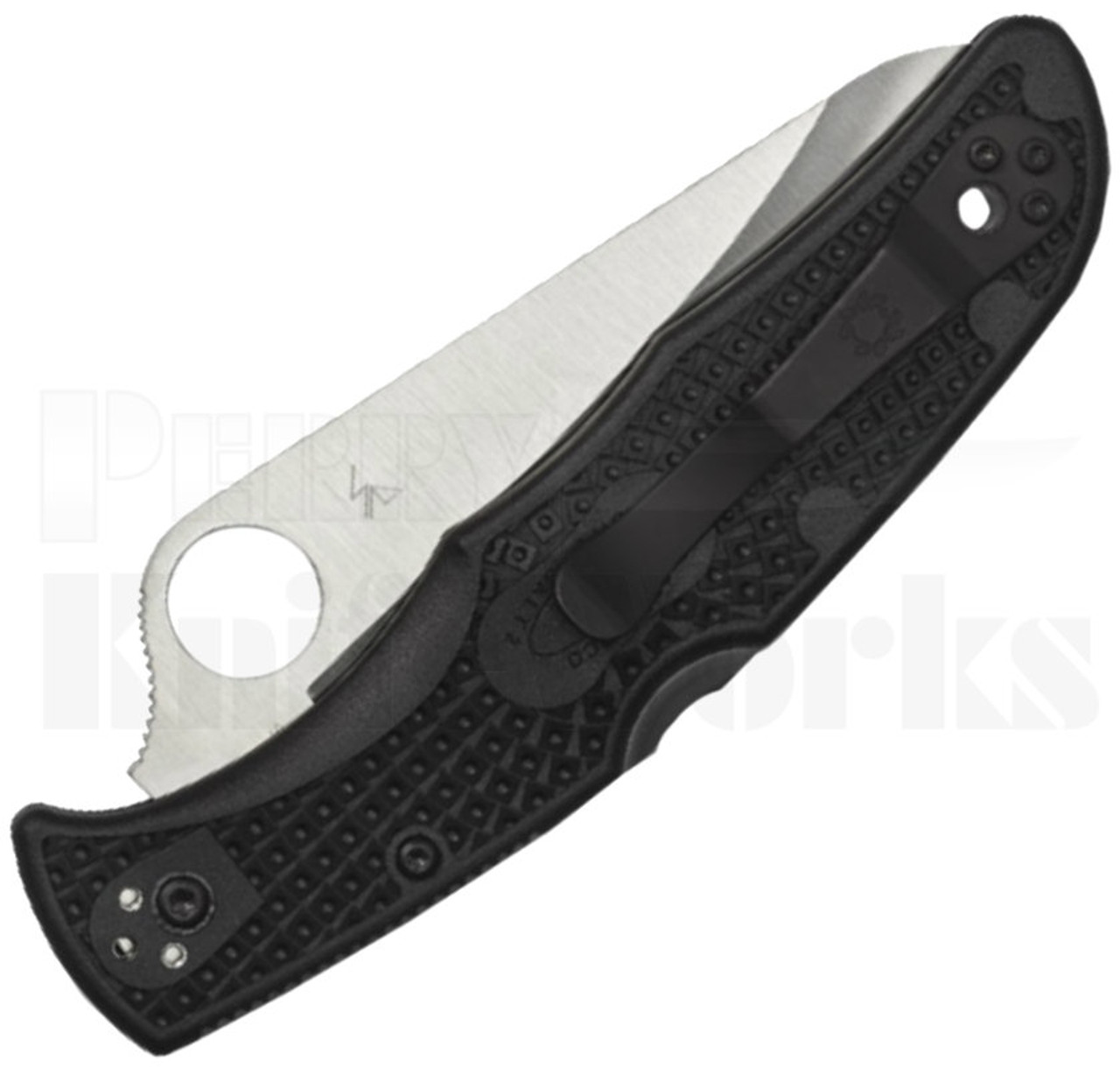 Spyderco Pacific Salt 2 Lockback Knife Black l Satin Serrated C91SBK2 l For Sale