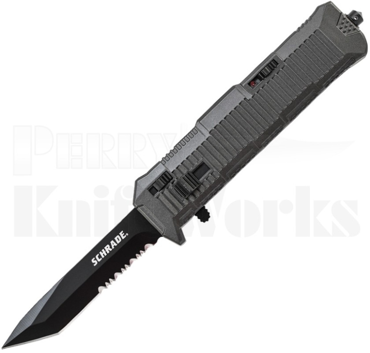 Schrade Viper OTF Tanto Serrated Assisted Opening Knife Gray Handle