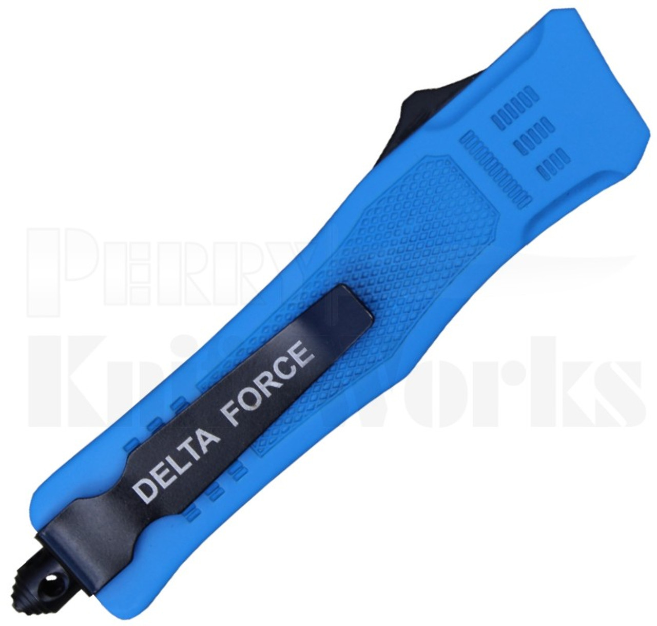 Delta Force Mini OTF Automatic Knife Blue l Bead Blast Drop Point Blade l For Sale