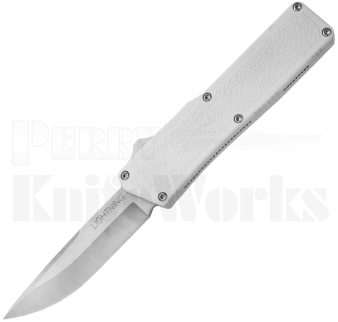 Lightning White D/A OTF Automatic Knife l Satin Drop-Point