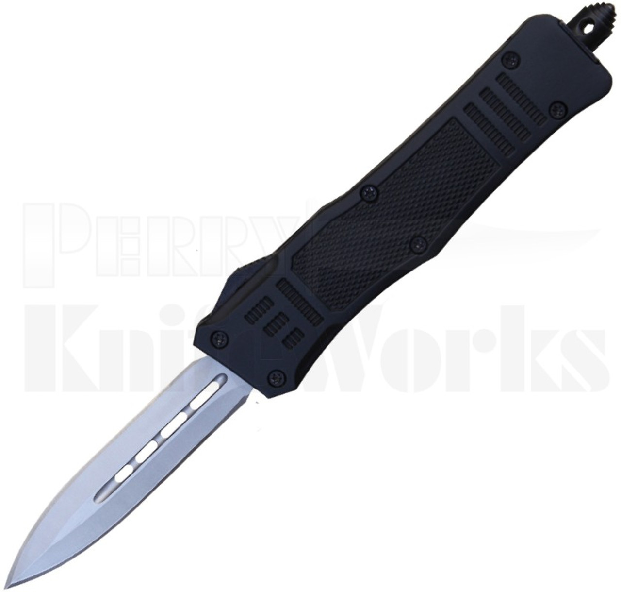 Delta Force Mini Automatic Knife Black Bead Blast Dagger Blade l For Sale