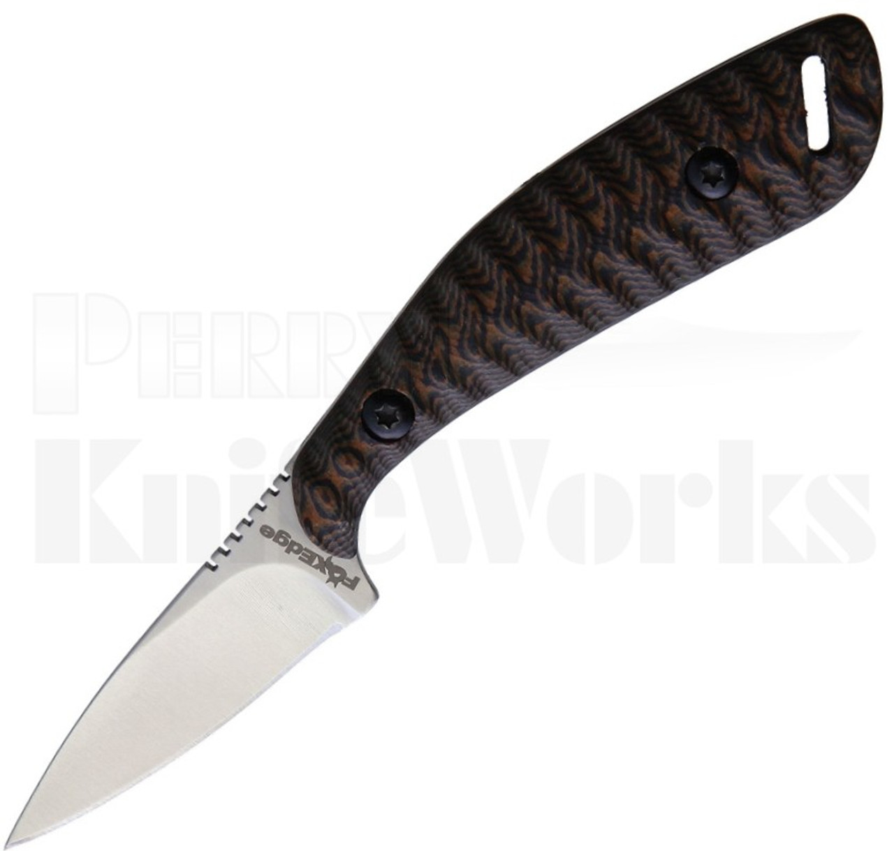 Fox Edge Fixed Blade Neck Knife Black/Brown G-10 FE-006 l For Sale