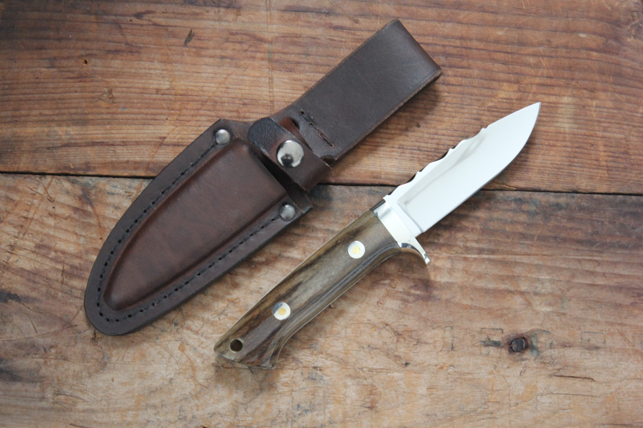 Steve Skiff Custom Fixed Blade Knife Giraffe Bone l Sheath