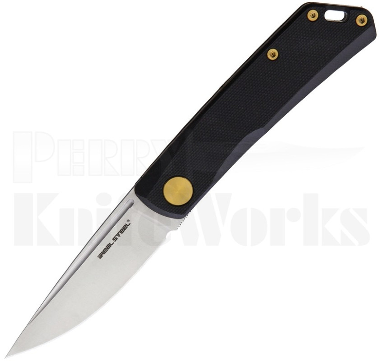 Real Steel Luna Slip Joint Knife Black G-10 7012 l For Sale